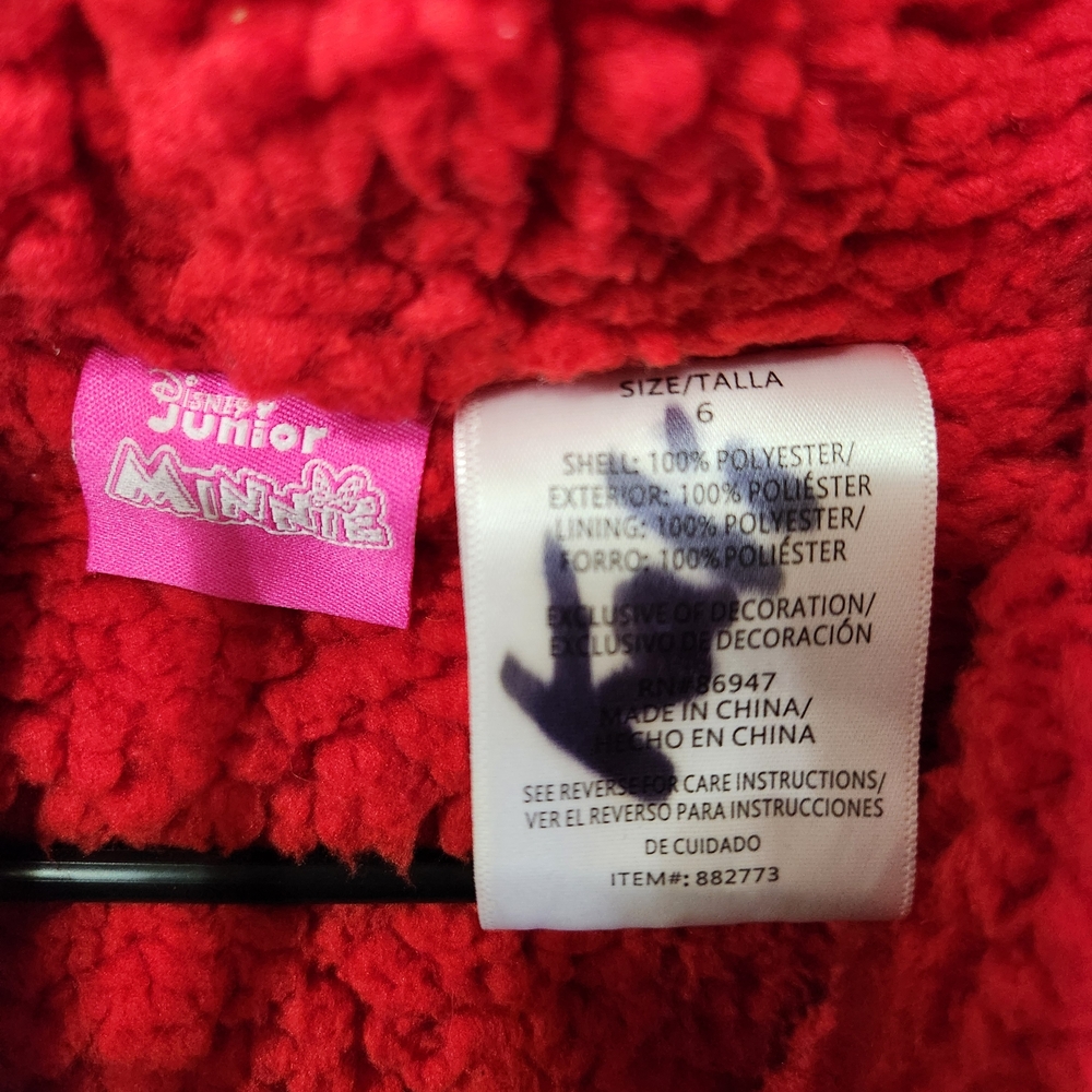 Disney Pink and Red Minnie Hooded Sherpa Jacket - Picture 3 of 3